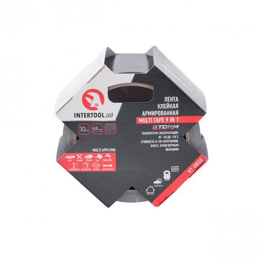 Стрічка клейка універсальна MULTI TAPE 48мм*10м, армована, STORM INTERTOOL KT-0835-KT-0835