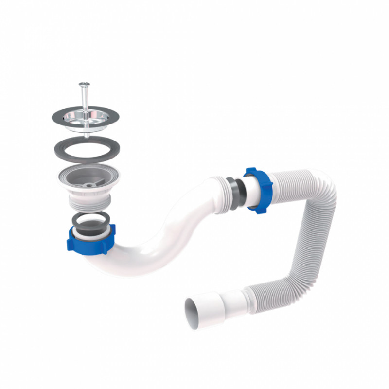 Сифон для душового піддону прямоточний з гнучким відведенням Ø40/50мм TAU (9844820)-9844820