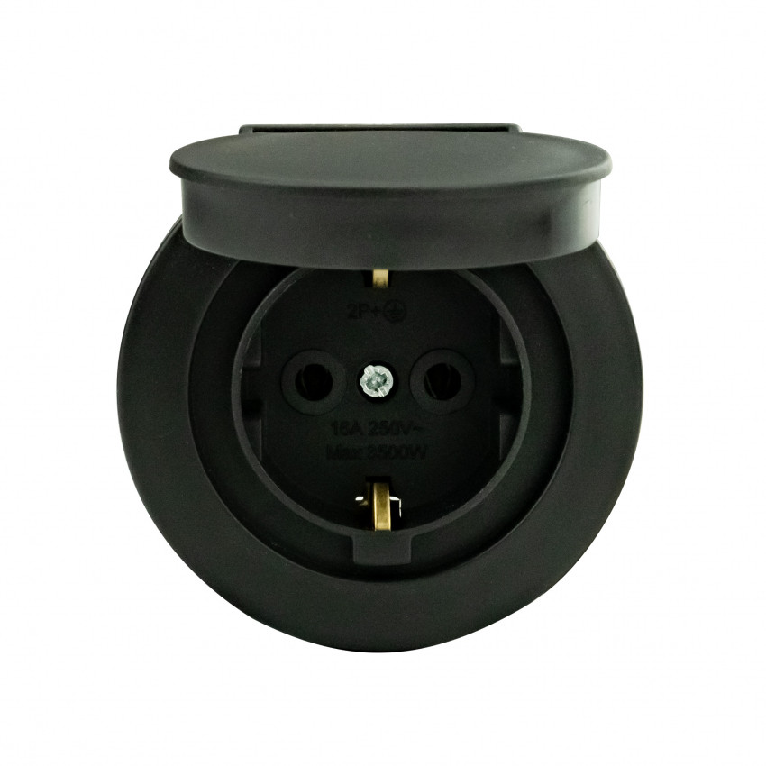 Розетка з заземленням з кришкою антрацит xOne-406-250000-249