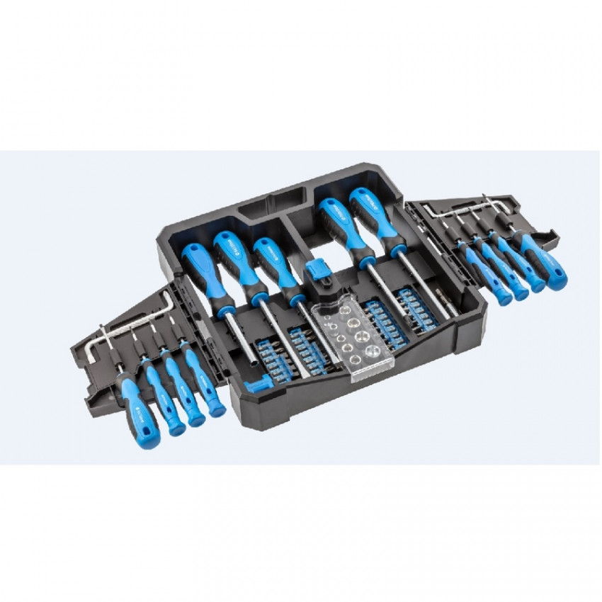 Набір викруток та біт, 63 пр. HOEGERT SL/PH/PZ/TORX/HEX HT1S105-HT1S105