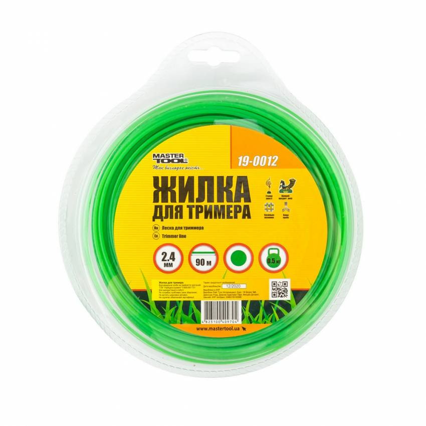 Жилка для тримера MASTERTOOL КОЛО 2.40 мм 90 м (блістер) 19-0012-19-0012