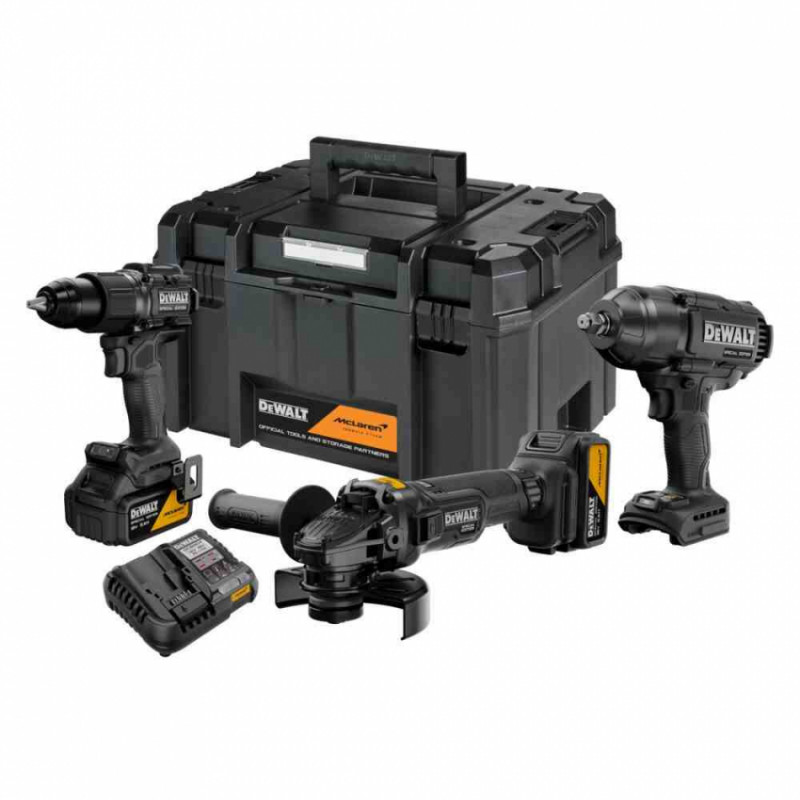 Набір з трьох інструментів акумуляторних безщіткових McLaren F1 TEAM SPECIAL EDITION DeWALT DCK3222MP2T-DCK3222MP2T