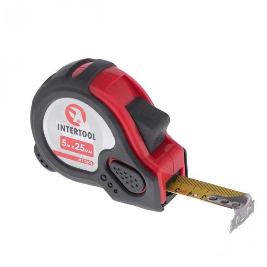 Рулетка з фіксатором 5м * 25мм "Супер Магніт" INTERTOOL MT-0606-MT-0606