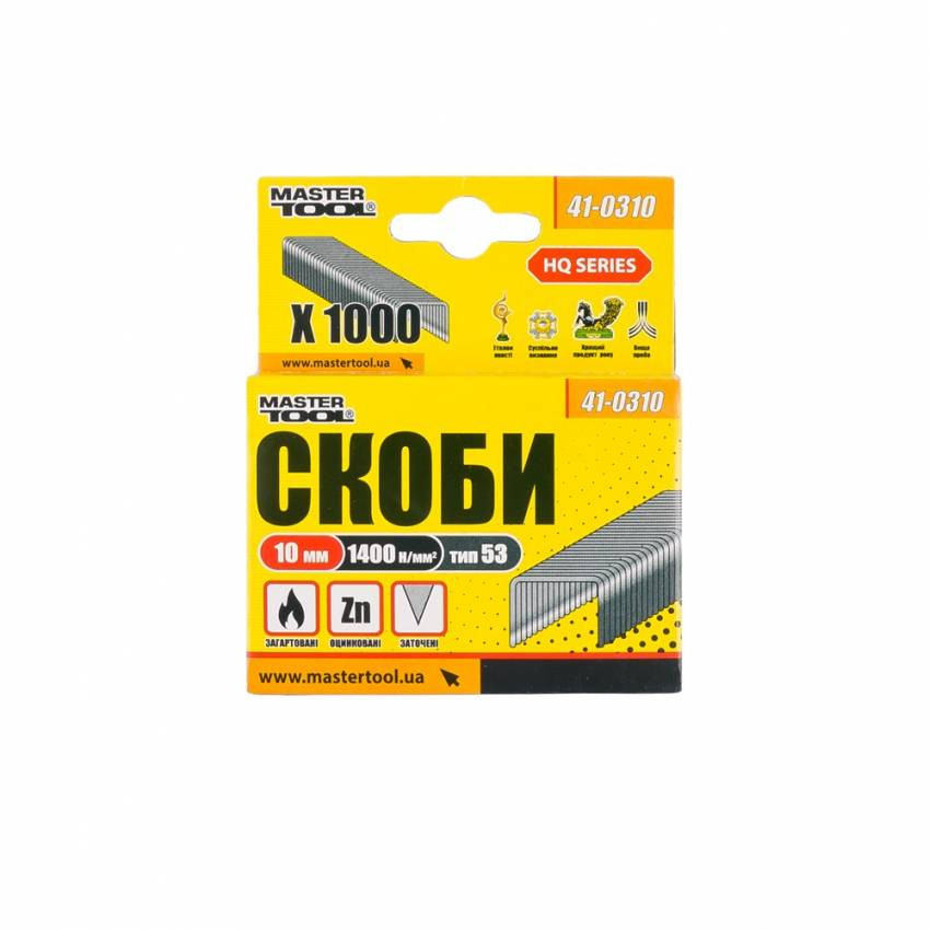 MasterTool Скоби розжарені 10 мм, 1000 шт, Ст.: 41-0310-41-0310