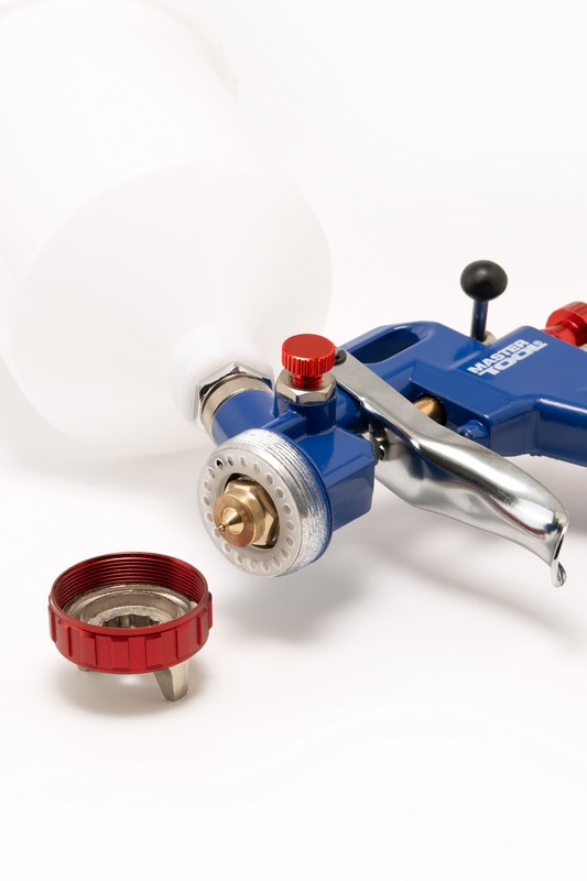 Фарбопульт MASTERTOOL HP ВБ 600 мл пластик Ø1.5 мм 120-180 л/хв 3.5-5.0 бар регулювання подачі повітря тип L 81-8715-81-8715