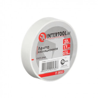 Стрічка ізоляційна, 17 мм * 20 м * 0.15 мм, біла INTERTOOL IT-0053-[articul]