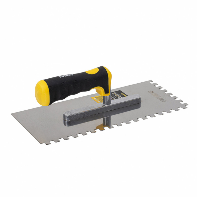 Прасувальна штукатурна нержавіюча з зубом Profi 280мм×130мм 8×8мм Sigma (8327531)-8327531