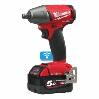 Гайкокрут акумуляторний 1/2&quot; MILWAUKEE, M18 ONEIWF12-502X, 300Нм (зарядний пристрій, 2 акум.Х 5Ач, HDкейс)