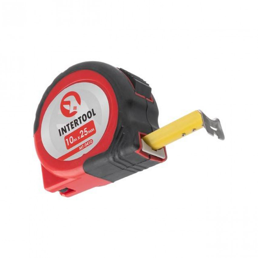 Рулетка з фіксатором 10 м * 25 мм INTERTOOL MT-0410-MT-0410