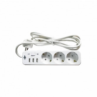 Мережевий фільтр PREMIUM LP-X3 USB 2 м White (2200 Вт)-[articul]