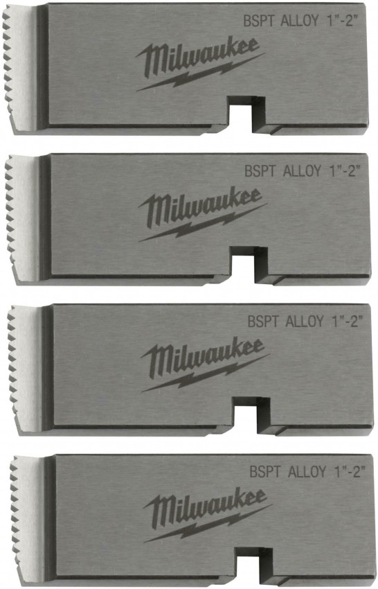 Плашки для нарізання різблення MILWAUKEE, PTR2D 1'' - 2'' BSPT ALLOY (4шт) для MXF PTR2-4932492925