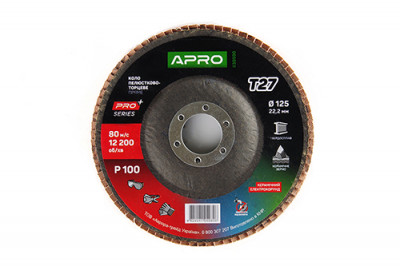 Коло пелюстково-торцеве керамічний Р100 прямий 125х22.2мм (Т27) (КПТ) APRO PRO-[articul]