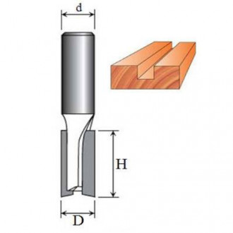 Фреза Пазова пряма №1003 (D8, h25, d6) 06-003-080-[articul]