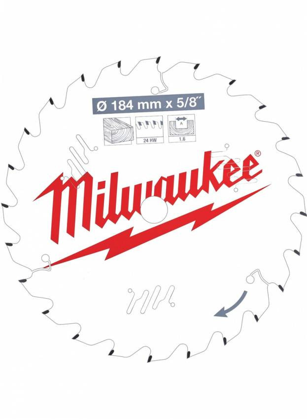 Диск пильний MILWAUKEE, Ø184/15,8мм, 24 зуб.-4932471378