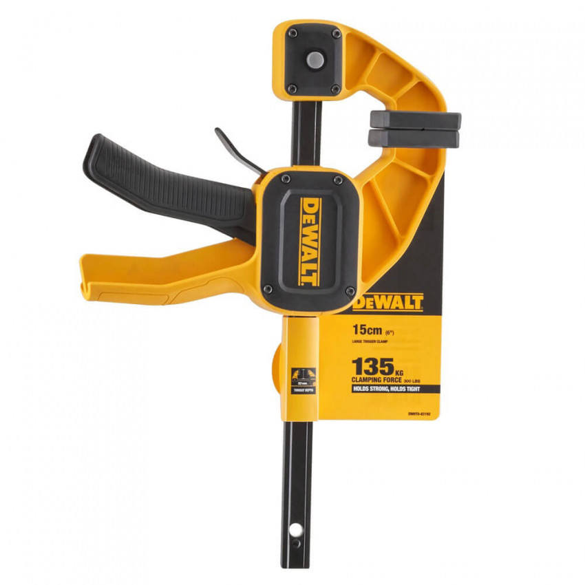 Струбцина L триггерная з максимальним зусиллям стиснення 135 кг DeWALT DWHT0-83192-DWHT0-83192