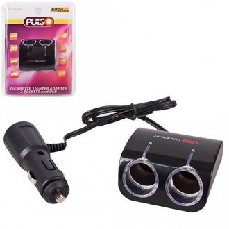 Розгалужувач прикурювача PULSO 2 виходу 1USB 1000mA 12/24V SC-2070-[articul]