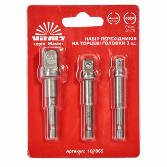 Набір перехідників до торцевих головок 1/2″, 1/4″ та 3/8″ 3 шт. Vitals-[articul]