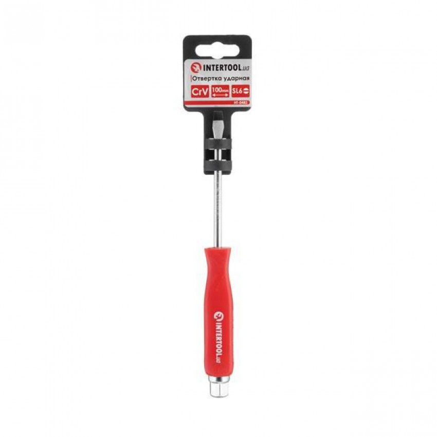 Викрутка ударна SL 6 * 100 мм CrV INTERTOOL HT-0482-HT-0482