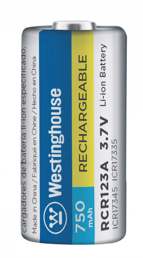 Акумулятор літій-іонний Westinghouse Li-ion RCR123A, 3.7V, 750mAh, 1шт-RCR123A-750mAh